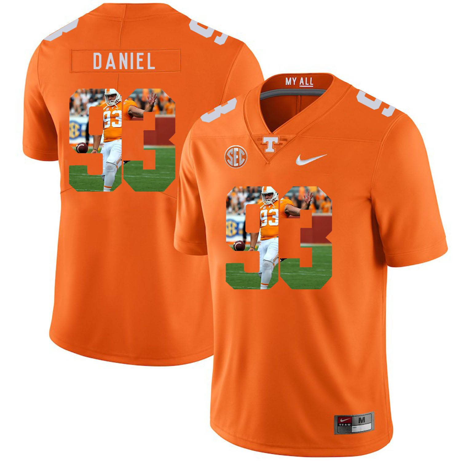 Men Tennessee Volunteers 93 Daniel Orange Fashion Edition Customized NCAA Jerseys